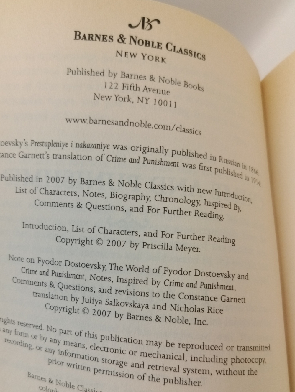 Crime And Punishment Dostoevsky Paperback Book Barnes & Noble Classics VTG 2007 - Picture 7 of 10